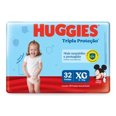 Fralda Huggies Tripla Proteção XG - 32 Fraldas